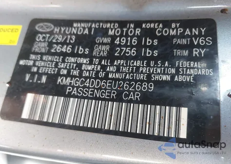 2014 Hyundai Genesis 3.8 из США, поврежденный, VIN KMHGC4DD6EU262689